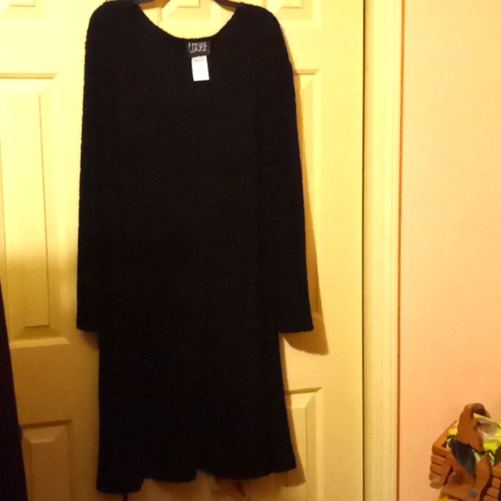VINTAGE More-Jazz Black Rose Embossed Dress size 24